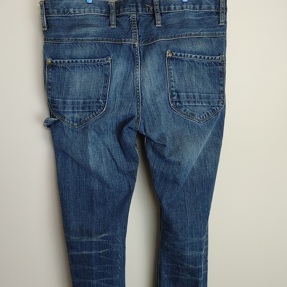 Designer Blue Jeans Men's Size 36x32 Medium Wash Straight Slim Fit - Picture 7 of 11